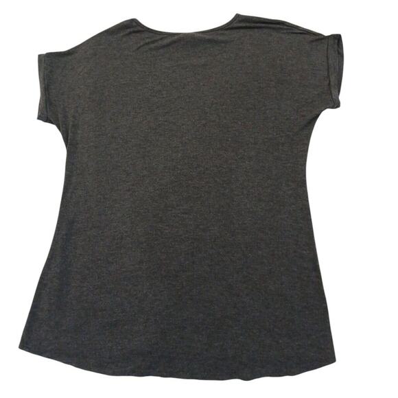 Glam T-SHIRT Women's Size M GRAY White Letters Barbiecore Boho Choose Your Happy - Picture 2 of 8